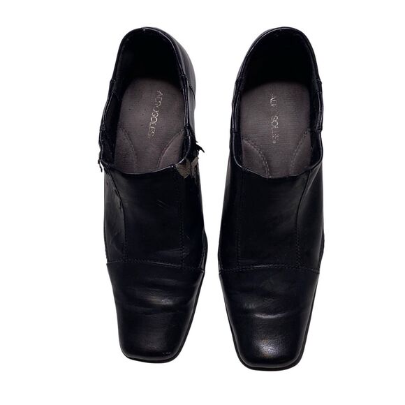 Aerosoles Black Slip On Square Toe Heeled Booties Womens Size 8B Office - Picture 3 of 11